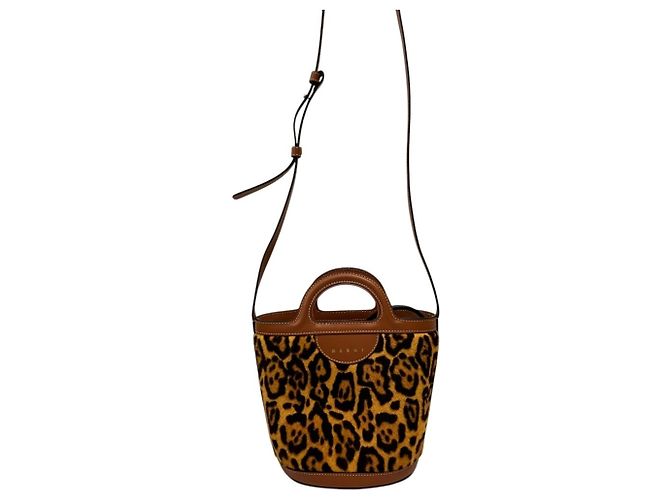 Bolso Marni Tropicalia con estampado de leopardo Castaño - vista 2