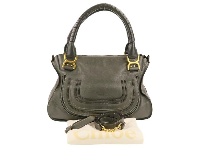 Chloé Marcie Lederhandtasche in Gray Braun - Ansicht 12