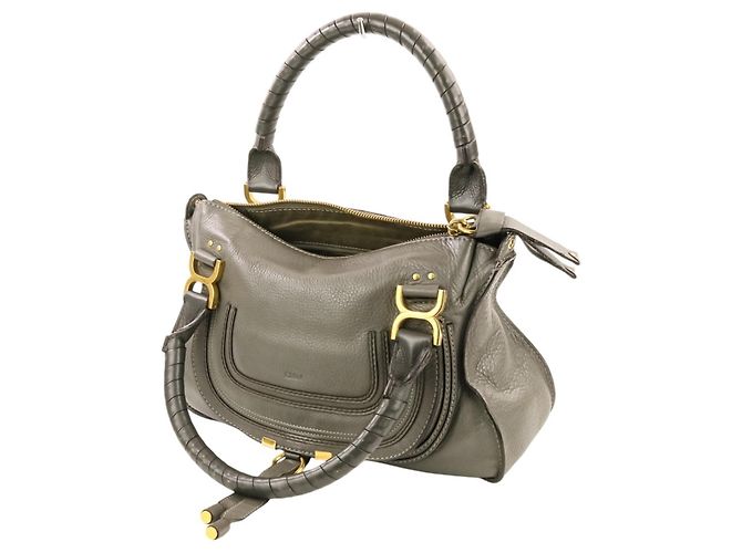Chloé Marcie Lederhandtasche in Gray Braun - Ansicht 7
