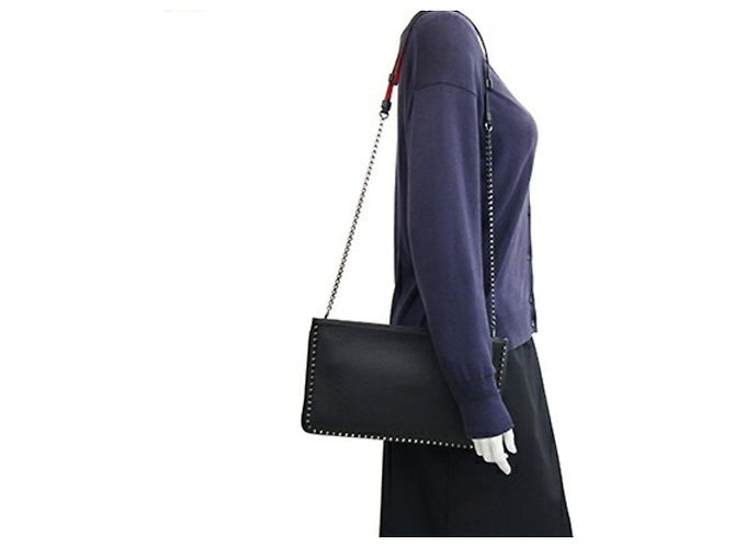 Borsa a tracolla in pelle nera Christian Louboutin Nero - vista 7