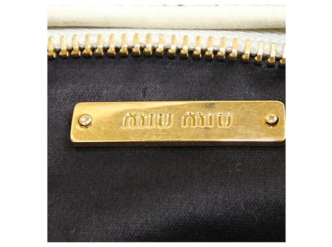 Bolsa Miu Miu Matelassé em couro marfim Cru - vista 4