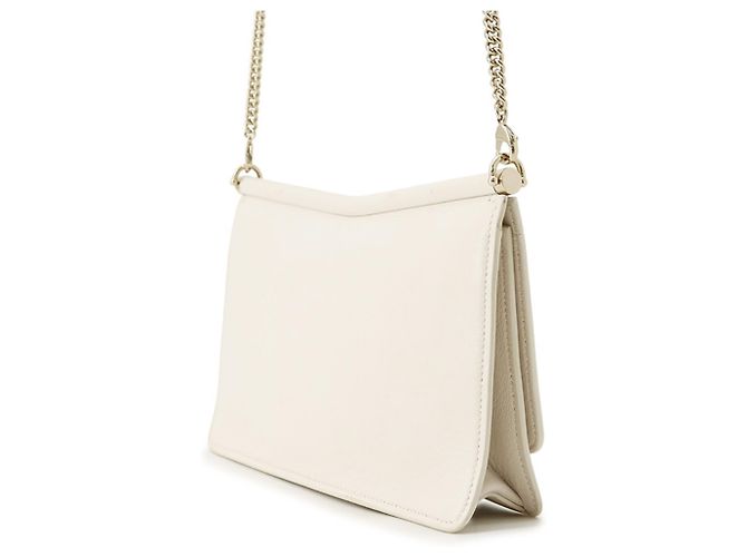 Borsa a tracolla con catena in pelle bianca Jimmy Choo Bianco - vista 2