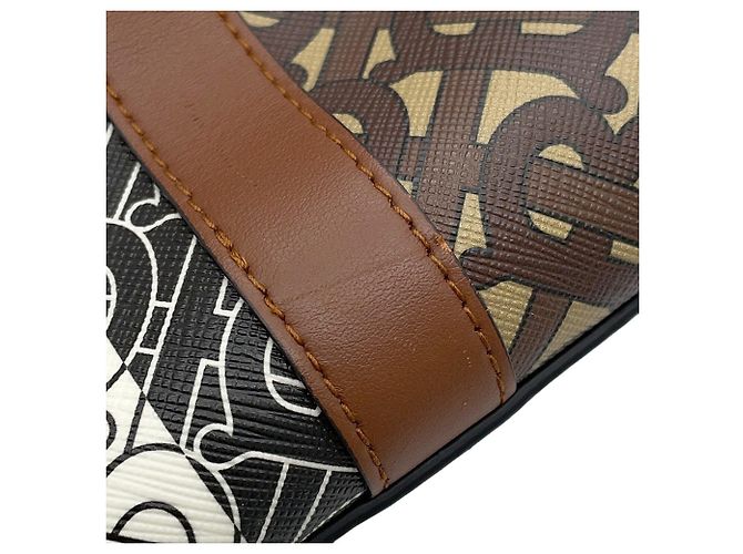 Borsa a mano in pelle Burberry TB Monogram Multicolore Beige - vista 10