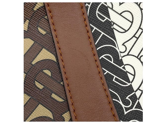 Borsa a mano in pelle Burberry TB Monogram Multicolore Beige - vista 11
