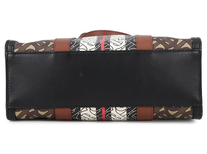 Borsa a mano in pelle Burberry TB Monogram Multicolore Beige - vista 3