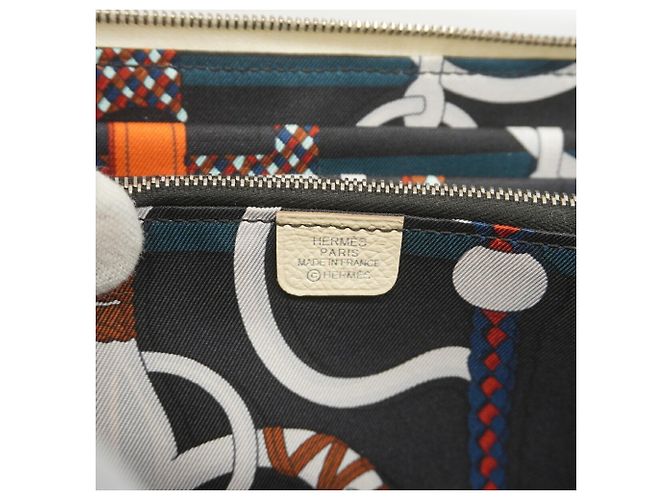 Hermès Hermes Azap langes Seidenportemonnaie Weiß - Ansicht 4