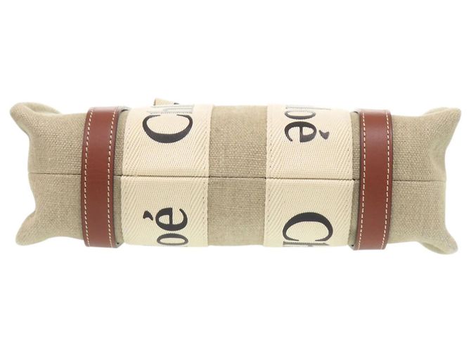 Borsa tote Chloé 2-Way Woody Small Beige - vista 3