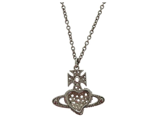 Collana Heart Orb Vivienne Westwood Argento Porpora - vista 3