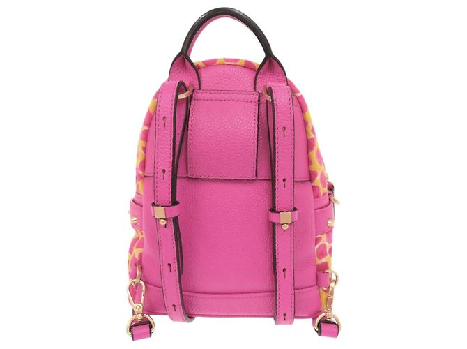 Mochila MCM de piel de becerro con estampado animal print Rosa Amarillo - vista 2