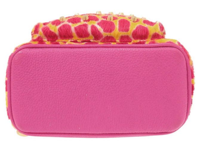 Mochila MCM de piel de becerro con estampado animal print Rosa Amarillo - vista 3