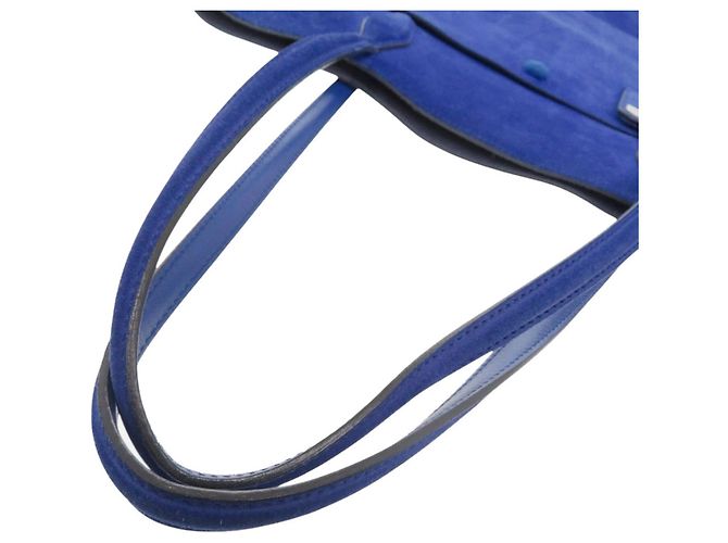 Borsa Tote Tod's in camoscio blu - vista 7
