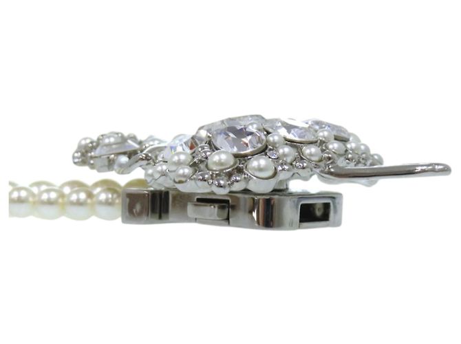 Collana Miu Miu a doppio giro di perle finte Argento Bianco - vista 8