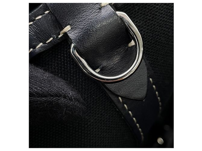 Borsa Tote Burberry Mini Beach Horseferry Canvas Nero - vista 14
