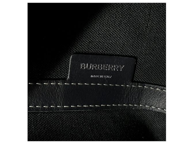 Borsa Tote Burberry Mini Beach Horseferry Canvas Nero - vista 16