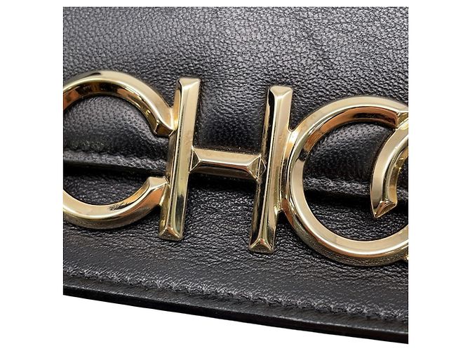 Borsa a tracolla in pelle nera con catena Jimmy Choo - vista 11