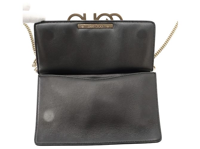Borsa a tracolla in pelle nera con catena Jimmy Choo - vista 5