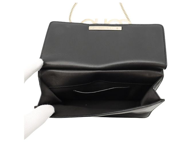 Borsa a tracolla in pelle nera con catena Jimmy Choo - vista 6
