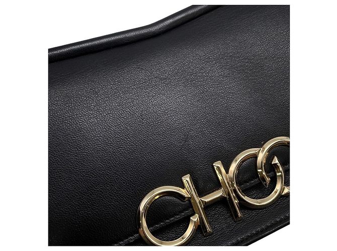 Borsa a tracolla in pelle nera con catena Jimmy Choo - vista 9