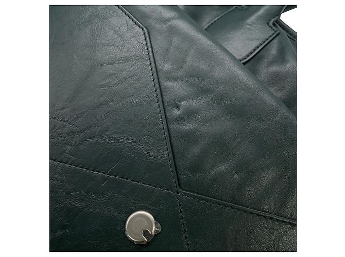 Bolso de hombro de piel Burberry Azul Verde oscuro - vista 10