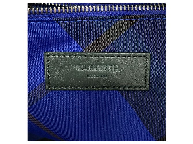 Bolso de hombro de piel Burberry Azul Verde oscuro - vista 12