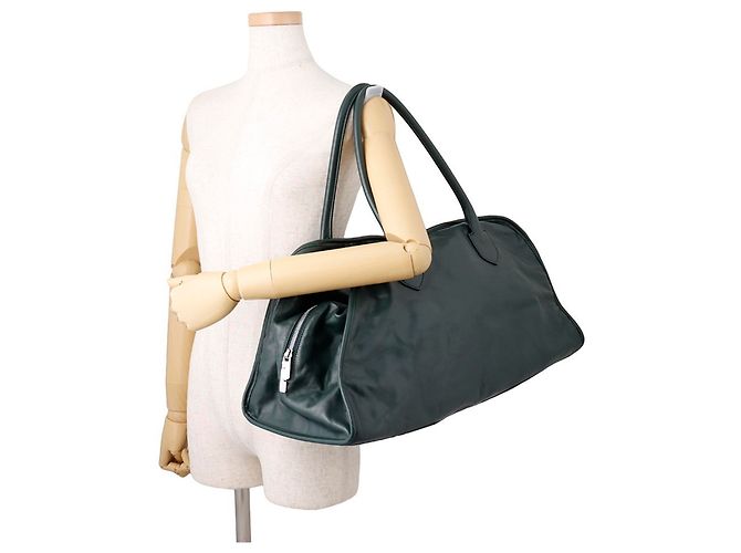 Bolso de hombro de piel Burberry Azul Verde oscuro - vista 4