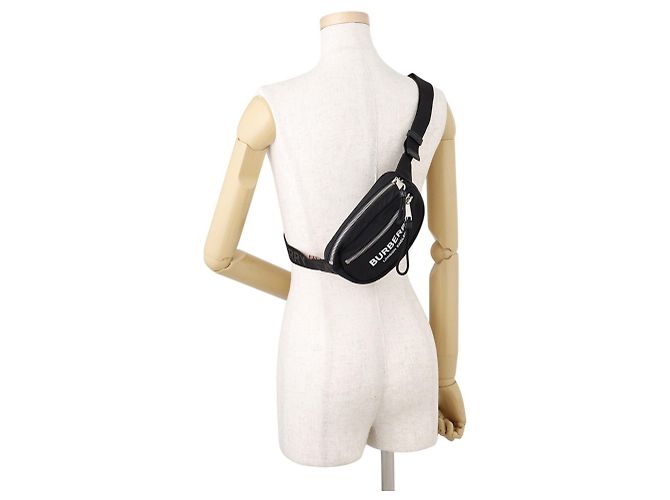 Borsa a tracolla Burberry in nylon nero - vista 5