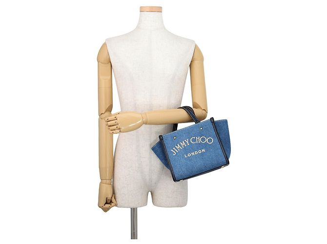 Borsa Tote Jimmy Choo Varenne Bianco Blu Blu navy - vista 4