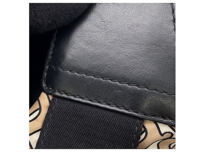Borsa a mano Burberry TB Monogram in nylon Nero Beige Crudo - vista 11