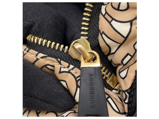 Borsa a mano Burberry TB Monogram in nylon Nero Beige Crudo - vista 13