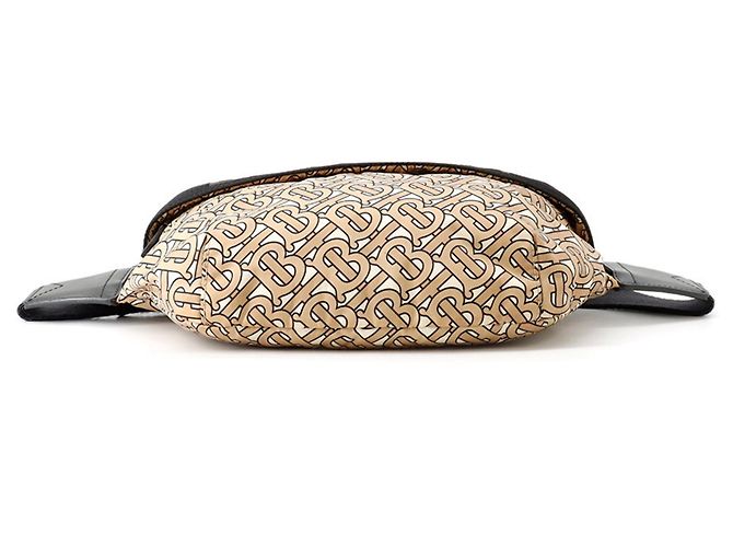 Borsa a mano Burberry TB Monogram in nylon Nero Beige Crudo - vista 3