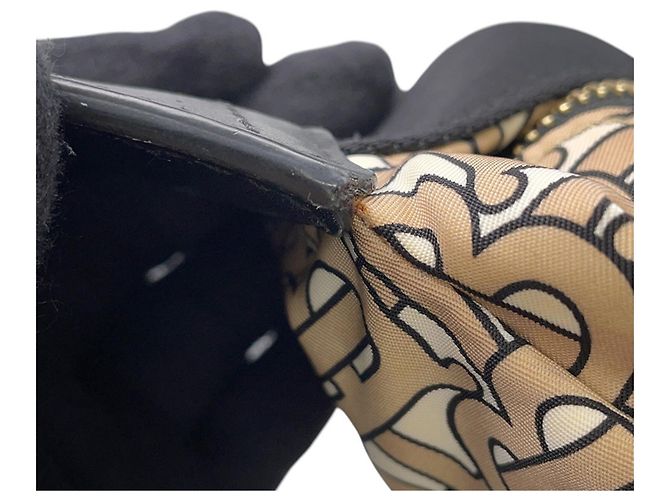 Borsa a mano Burberry TB Monogram in nylon Nero Beige Crudo - vista 6