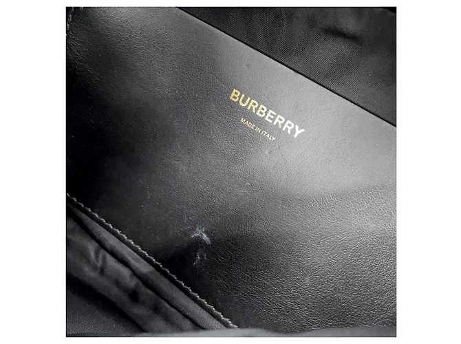 Borsa a mano Burberry TB Monogram in nylon Nero Beige Crudo - vista 8