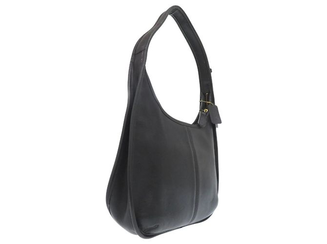 Bolsa de ombro Coach em couro preto - vista 4
