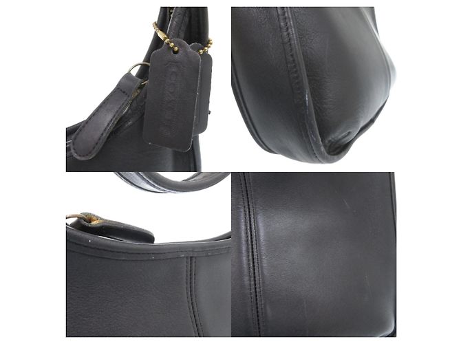 Bolsa de ombro Coach em couro preto - vista 9