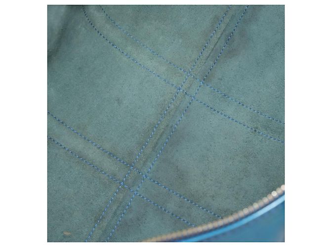 Borsa Louis Vuitton Keepall in pelle Epi 45 Blu - vista 5