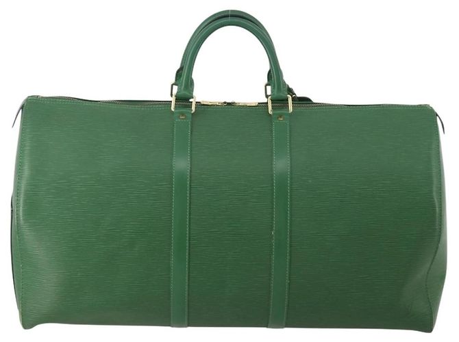 Borsa Louis Vuitton Keepall in pelle Epi 55 Verde - vista 2