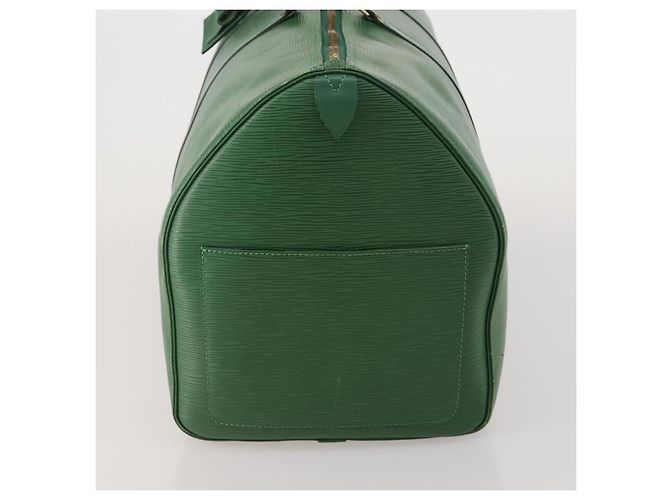 Borsa Louis Vuitton Keepall in pelle Epi 55 Verde - vista 3