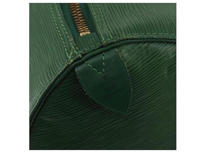 Borsa Louis Vuitton Keepall in pelle Epi 55 Verde - vista 6