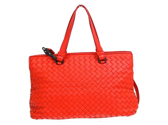 Bottega Veneta Tote Convertible a 2 Tasche Intrecciato Nappa Medium Rosso - vista 2