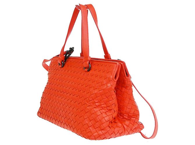 Bottega Veneta Tote Convertible a 2 Tasche Intrecciato Nappa Medium Rosso - vista 4