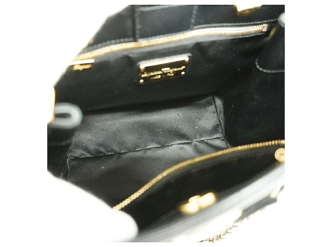 Salvatore Ferragamo Vara Leder-Tote-Bag mit Kette Schwarz - Ansicht 4