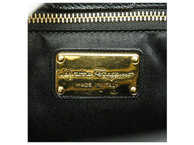 Salvatore Ferragamo Vara Leder-Tote-Bag mit Kette Schwarz - Ansicht 5