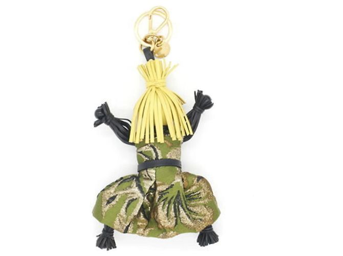 Prada Accessory Bag Charm Keyring Black Green Yellow - view 2