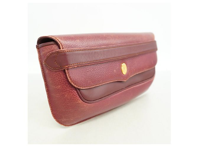 Borsa a pochette Cartier Must in pelle Bordò - vista 2