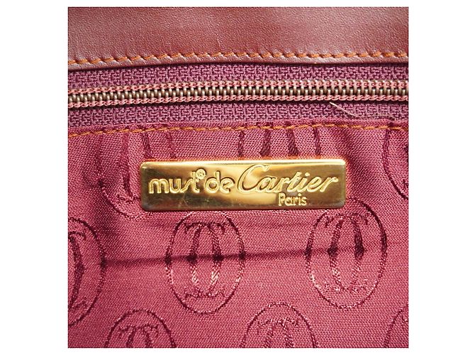 Borsa a pochette Cartier Must in pelle Bordò - vista 5
