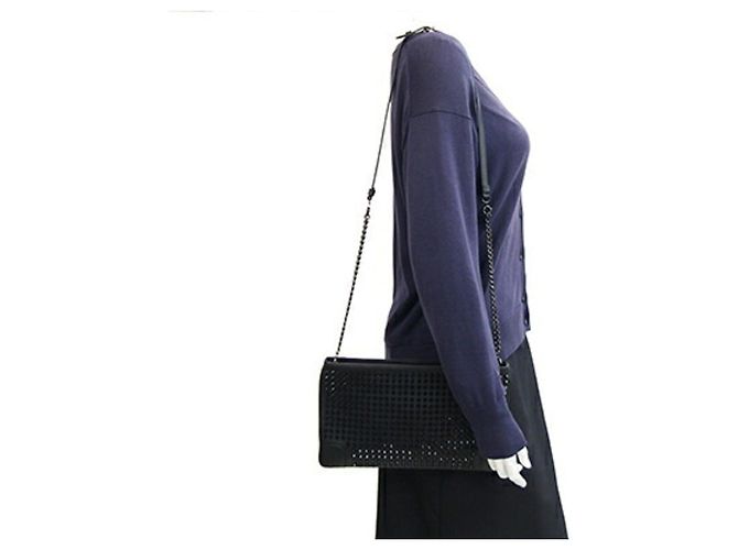 Borsa a tracolla Christian Louboutin Ruby Poche Nero - vista 9