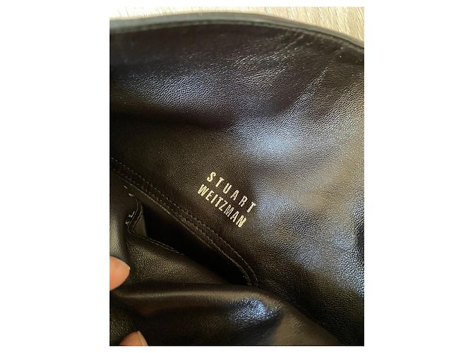 Stuart Weitzman Over-the-Knee Stiefel aus schwarzem Leder - Ansicht 4