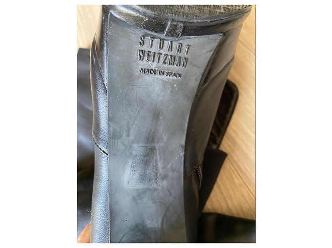 Stuart Weitzman Over-the-Knee Stiefel aus schwarzem Leder - Ansicht 5