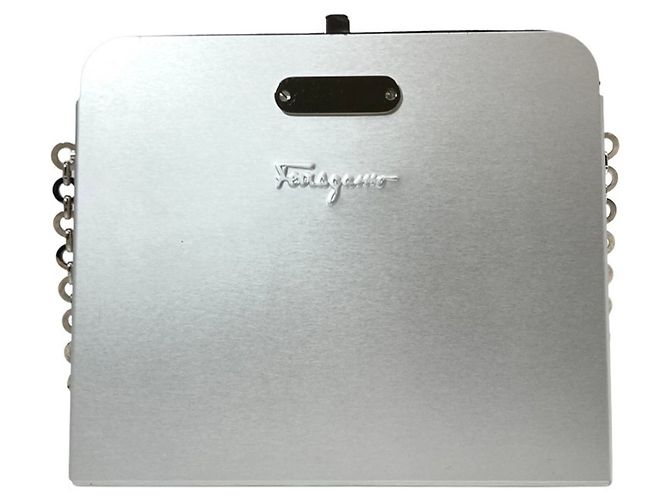 Borsa a Spalla Gancini con Catena Salvatore Ferragamo Argento - vista 2