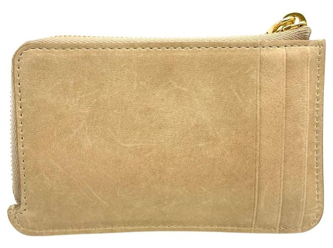 Miu Miu Nappa Leather Envelope Card Case Beige - view 2